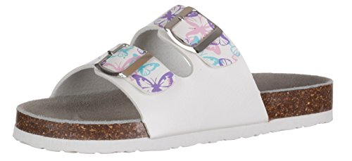 BRANDSSELLER Damen Bio - Pantolette Schmetterling/Sandalette/Velourlederfußbett/Eva-Sohle - Farbe: Weiß - Größe: 39 von Brandsseller