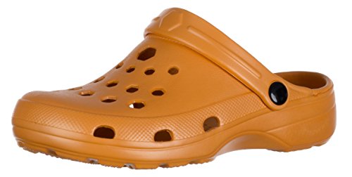 Brandsseller Damen Clog 36 Gartenclog Gartenschuhe Schuh Pantolette Hausschuh leicht metallic - Kupfer von Brandsseller