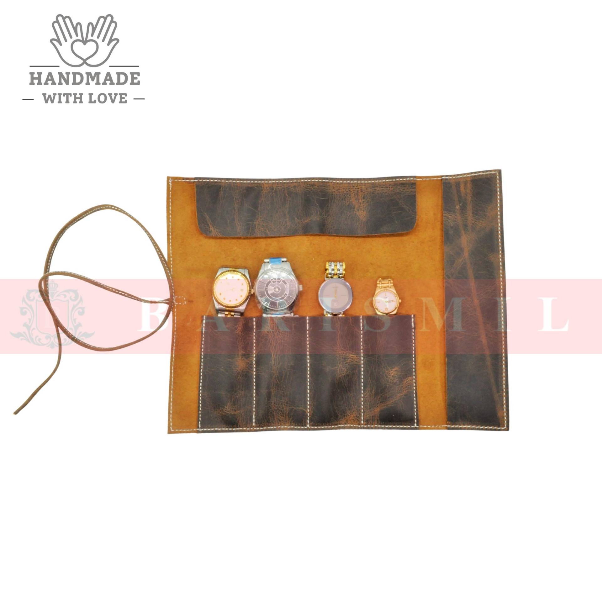 Handgemachte Leder Uhrenrolle Reise Uhrenetui, Rustikaler Organizer von BarismilLeathers