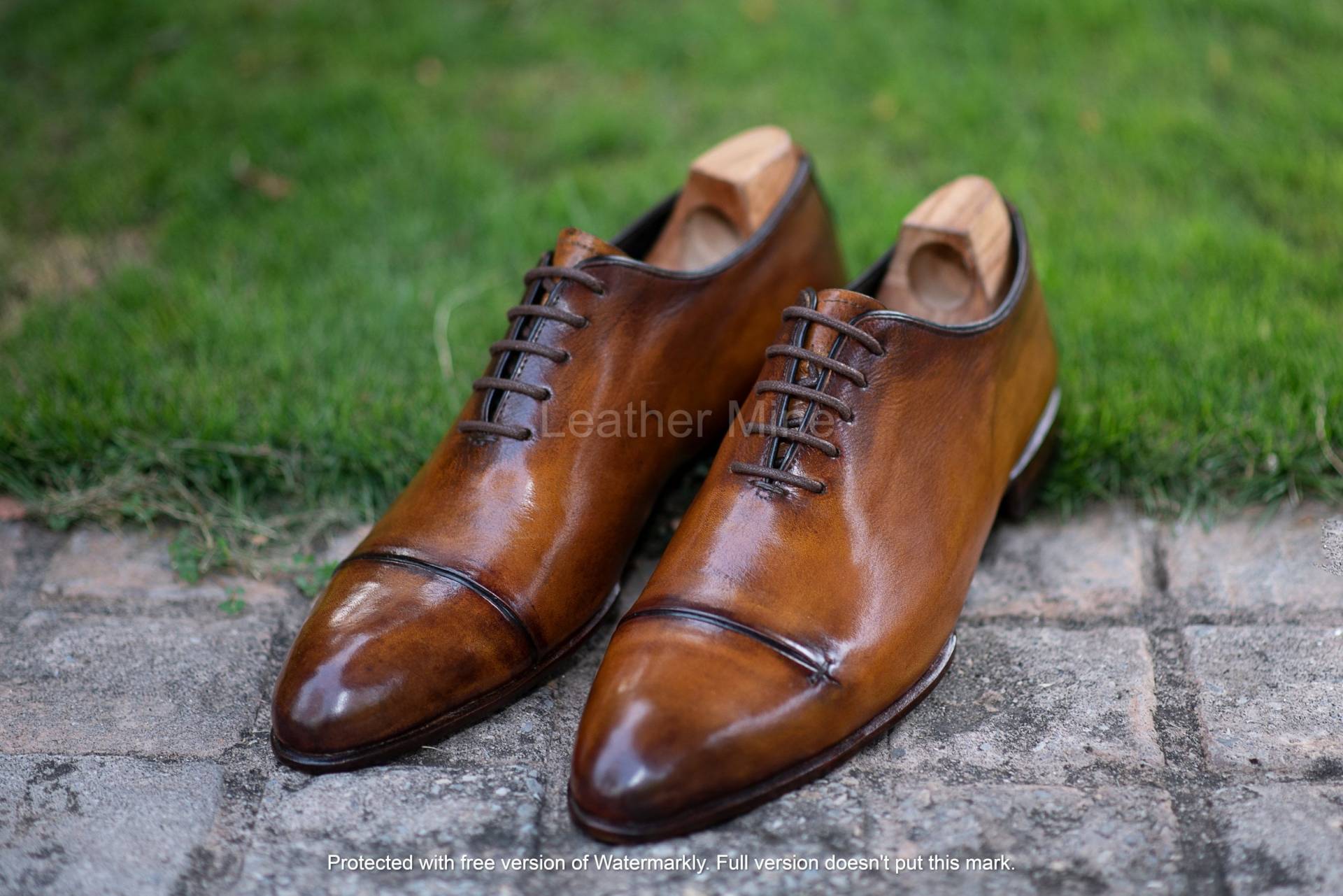 Herren Handgemachte Ganzschnitt Oxfords Patina Schuhe Hochzeit Kleid Für Männer Echtes Leder Formale Schnürschuhe von BarismilLeathers