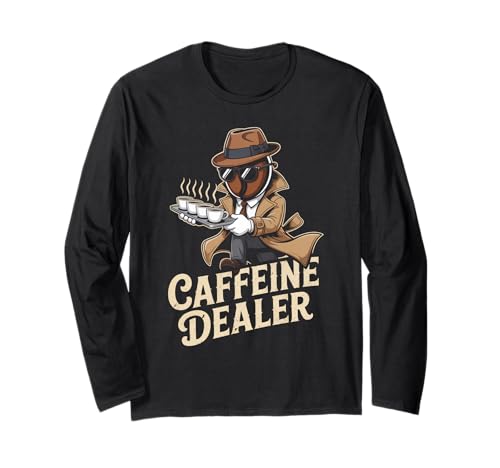 Lustiger Spruch Koffeinhändler Kaffee süchtig Humor Frauen Männer Langarmshirt Lustiger Spruch Koffeinhändler Kaffee süchtig Humor Frauen Männer Langarmshirt von Barista Joke Spy Coffee Bean Retro Morning Life