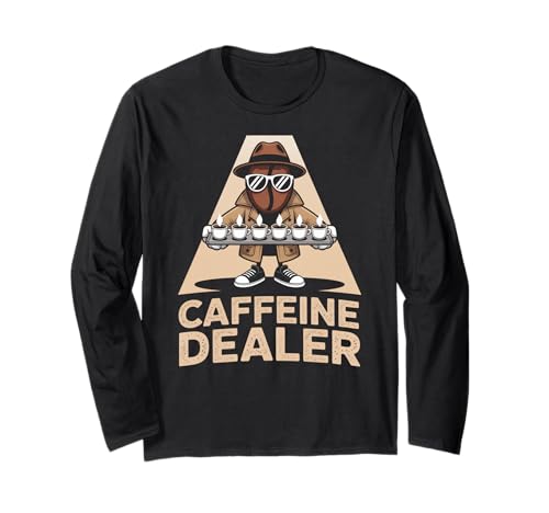 Lustiger Spruch Koffeinhändler Kaffee süchtig Humor Frauen Männer Langarmshirt Lustiger Spruch Koffeinhändler Kaffee süchtig Humor Frauen Männer Langarmshirt von Barista Joke Spy Coffee Bean Retro Morning Life
