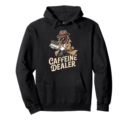 Lustiger Spruch Koffeinhändler Kaffee süchtig Humor Frauen Männer Pullover Hoodie von Barista Joke Spy Coffee Bean Retro Morning Life