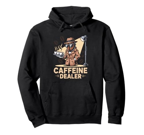Lustiger Spruch Koffeinhändler Kaffee süchtig Humor Frauen Männer Pullover Hoodie von Barista Joke Spy Coffee Bean Retro Morning Life
