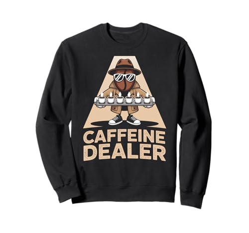 Lustiger Spruch Koffeinhändler Kaffee süchtig Humor Frauen Männer Sweatshirt von Barista Joke Spy Coffee Bean Retro Morning Life