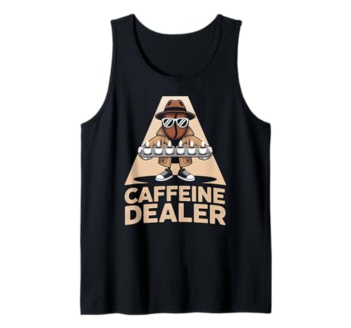 Lustiger Spruch Koffeinhändler Kaffee süchtig Humor Frauen Männer Tank Top von Barista Joke Spy Coffee Bean Retro Morning Life