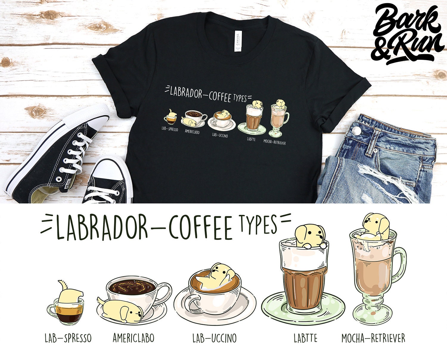 Labrador Shirt, Unisex. Chubby Style Art Of Labrador Retriever, Kawaii Coffee Von Bark&run Labrador Shirt, Unisex. Chubby Style Art Of Labrador Retriever, Kawaii Coffee Von Bark&run von BarkAndRun