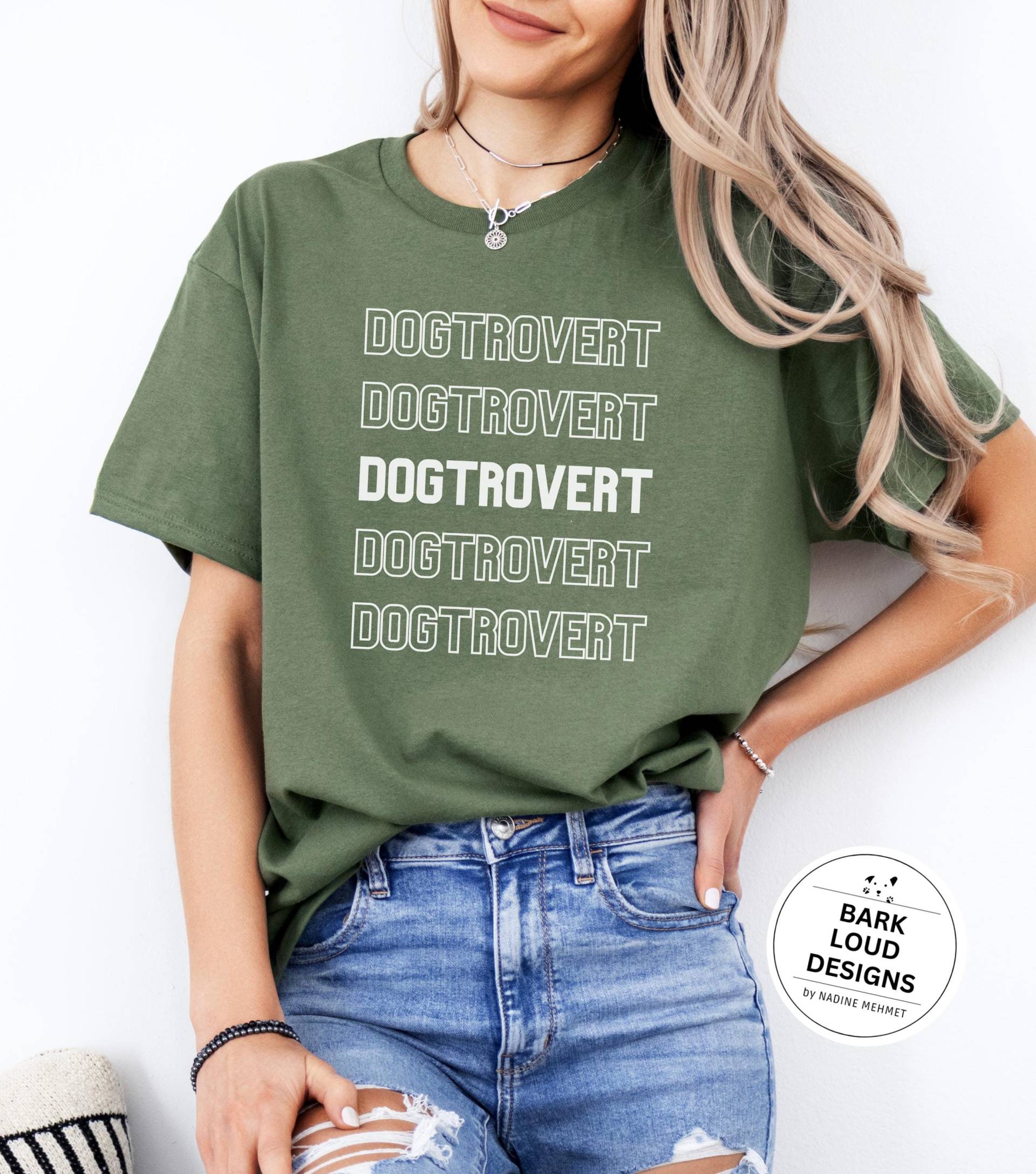 Dogtrovert Shirt, Dog Introvert Lover Funny Mom Quote Gift Dog Owner, Shirt Eu von BarkLoudDesigns