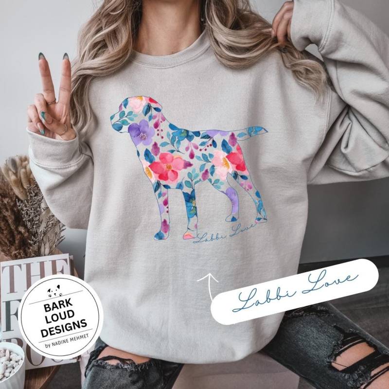 Labrador Retriever Pullover, Lustiger Labrador, Teckel Sweater, Dog Mom, Geschenk Labbi, Liebhaber Geschenk, Blumenhund, Eu von BarkLoudDesigns