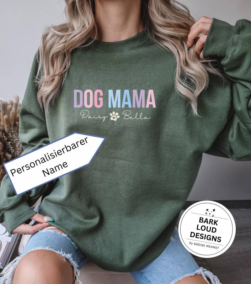 Personalisierter Dog Mama Pullover, Hunde Pullover Mit Namen, Individuell, Geschenk Hundebesitzer, Eu von BarkLoudDesigns