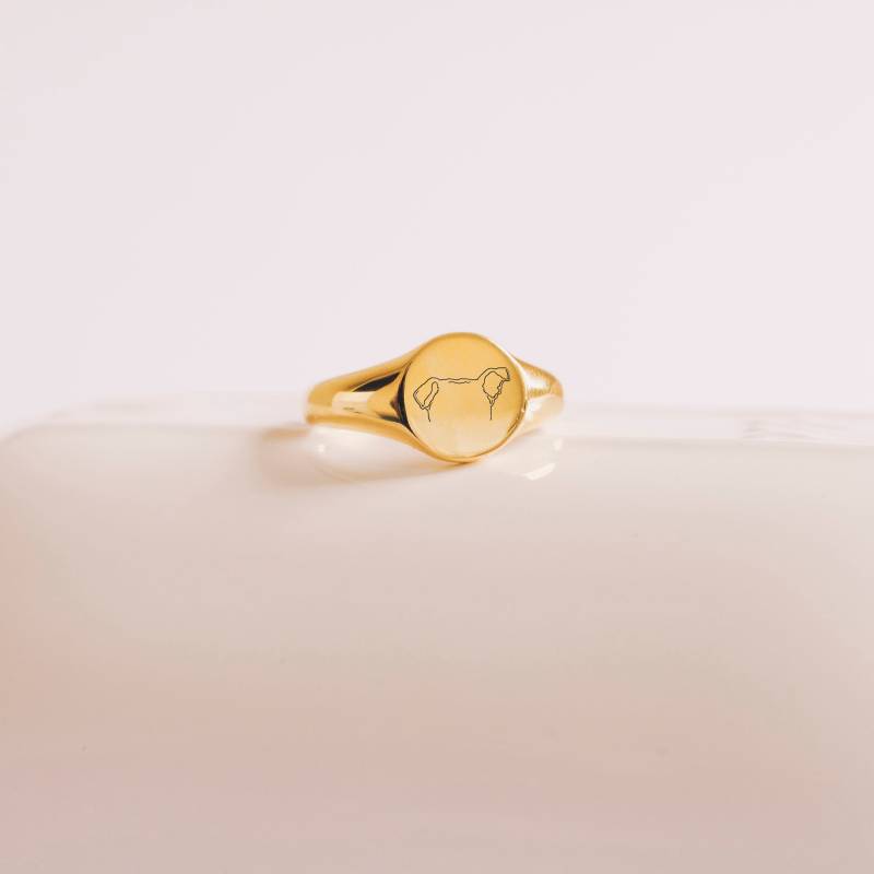 Personalisierter Tierohren Siegelring Sterling Silber, Gold Oder Vergoldet Personalisierter Tierohren Siegelring Sterling Silber, Gold Oder Vergoldet von BarkleyandWagz