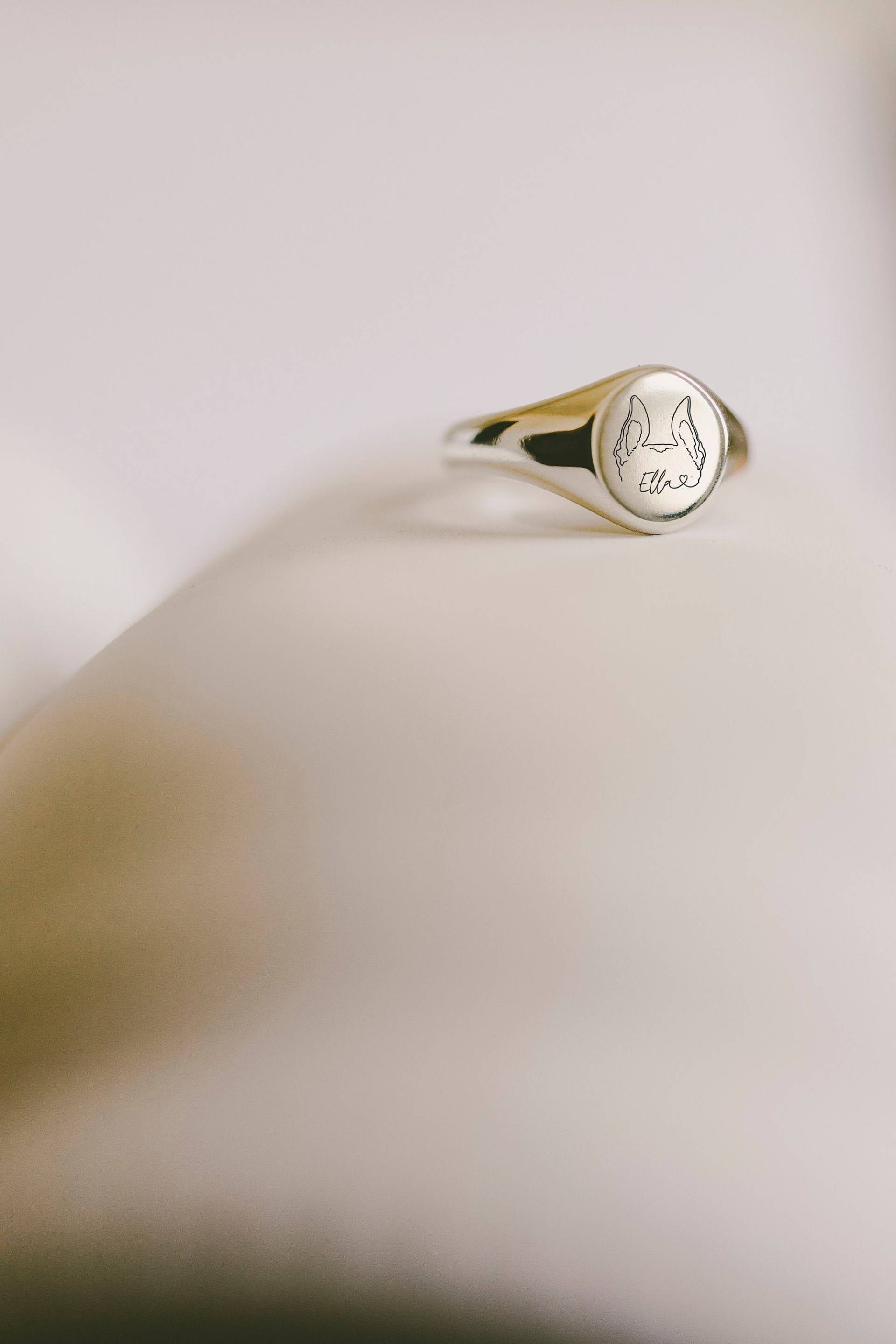Personalisierter Haustier Siegelring Sterling Silber Oder Gold Personalisierter Haustier Siegelring Sterling Silber Oder Gold von BarkleyandWagz