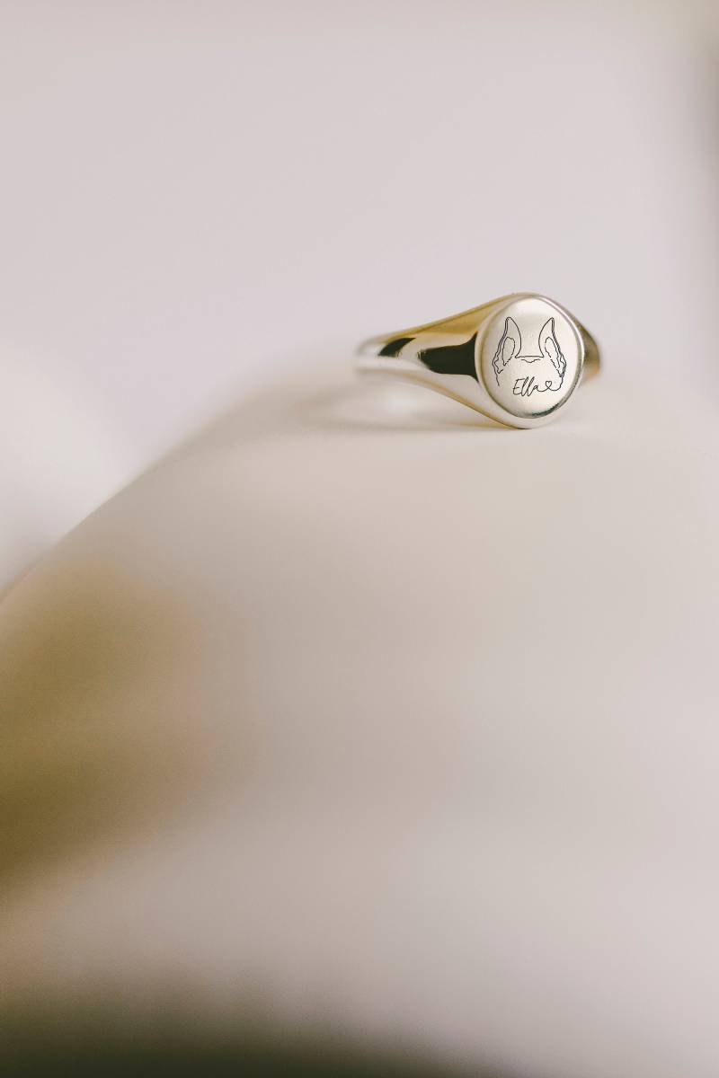 Personalisierter Haustier Siegelring Sterling Silber Oder Gold Personalisierter Haustier Siegelring Sterling Silber Oder Gold von BarkleyandWagz