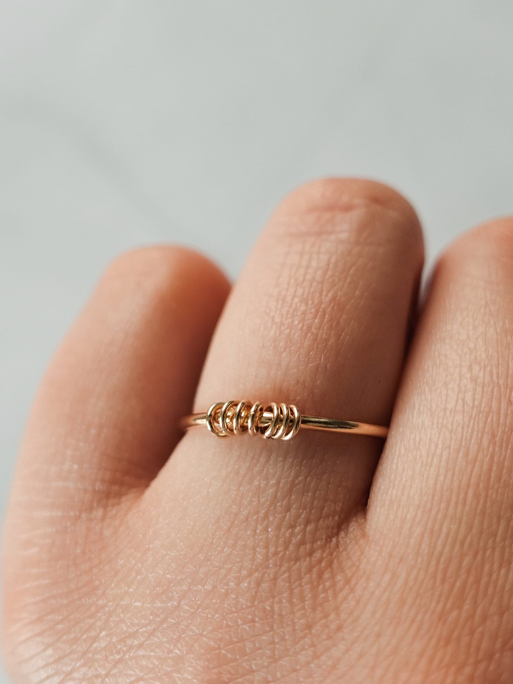 Fidget Ring Angst Spinner Stapelbarer Zierliche Sorgen Alltags Schmuck Minimal Moderne Ringe Metall-Mix Fidget Ring Angst Spinner Stapelbarer Zierliche Sorgen Alltags Schmuck Minimal Moderne Ringe Metall-Mix von BarlowJewels