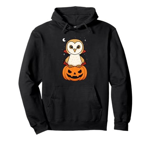 Schleiereule Tierliebhaber Vampir Kürbis Halloween Jungen Mädchen Pullover Hoodie von BarnOwlAxis1