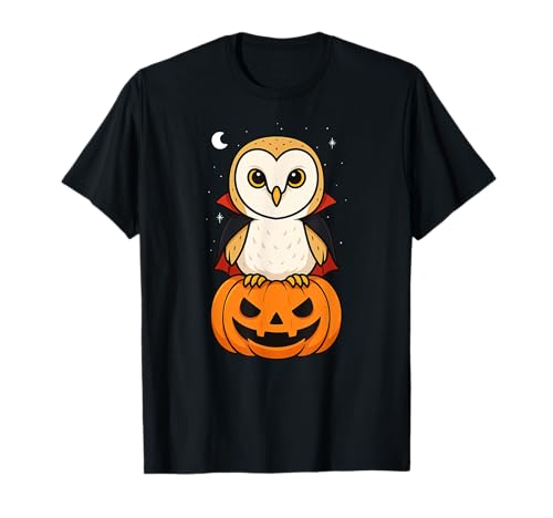Schleiereule Tierliebhaber Vampir Kürbis Halloween Jungen Mädchen T-Shirt Schleiereule Tierliebhaber Vampir Kürbis Halloween Jungen Mädchen T-Shirt von BarnOwlAxis1