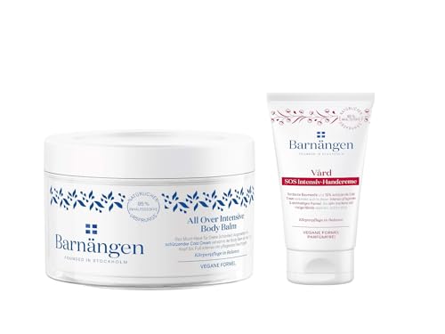Barnängen Body Balm All Over Intensive, 200 ml, mit Cold Cream & Barnängen Handcreme SOS Vard, 75 ml, für trocken bis sehr trockene Haut, Vegane Formel, Dermatologisch getestet von Barnängen