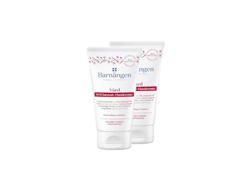 Barnängen Handcreme SOS Vard, 2 x 75 ml, Cold Cream und Panthenol regenerieren die Haut, für sehr trockene und rissige Hände, mit angenehmen Duft, Veragen Formel, Dermatologisch getestet Barnängen Handcreme SOS Vard, 2 x 75 ml, Cold Cream und Panthenol regenerieren die Haut, für sehr trockene und rissige Hände, mit angenehmen Duft, Veragen Formel, Dermatologisch getestet von Barnängen