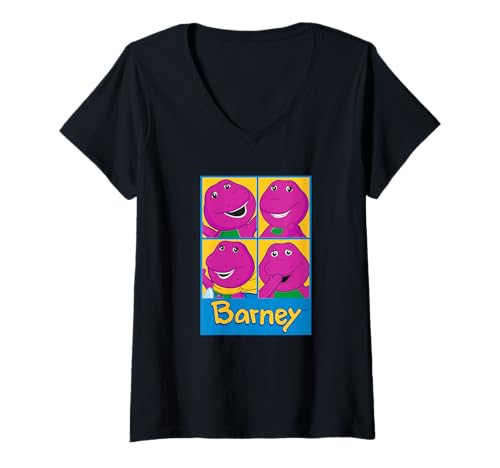 Damen Barney - Barney Grid T-Shirt mit V-Ausschnitt Damen Barney - Barney Grid T-Shirt mit V-Ausschnitt von Barney
