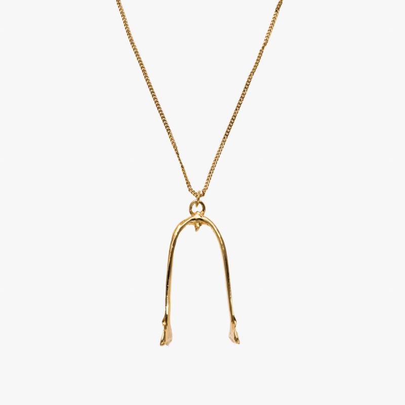 Gold Krähe Wishbone Halskette Gold Krähe Wishbone Halskette von BaroccoJewellery
