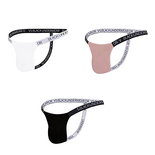 BaroHong Herren Mikrofaser Modal Tangas Unterwäsche T-Back G-String Slips (3er Pack, XL) von BaronHong