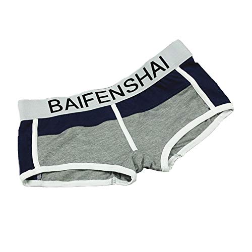 BaronHong 3er Pack Boxershorts für Tomboy Trans Lesbian Cotton Fashion Boyshort (grau, M) von BaronHong