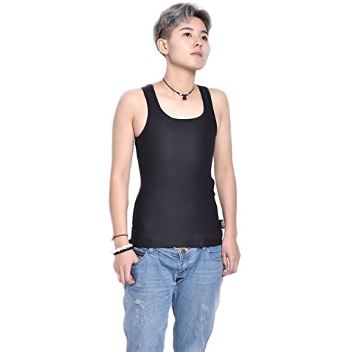 BaronHong Bambuskohle Faser Brust Binder Baumwolle Tank Top für Tomboy Trans Lesben (schwarz, S) von BaronHong