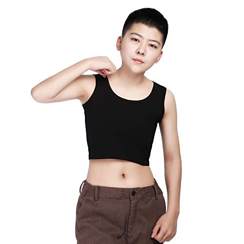BaronHong Baumwolle Chiffon Brustbinder für Trans Lesbian Tomboy (schwarz, M) von BaronHong