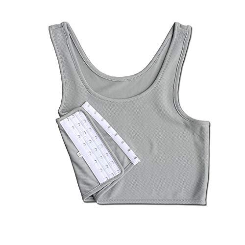 BaronHong Breathable Kompressions Brustband für Tomboy Trans Lesbian (grau, 4XL) von BaronHong