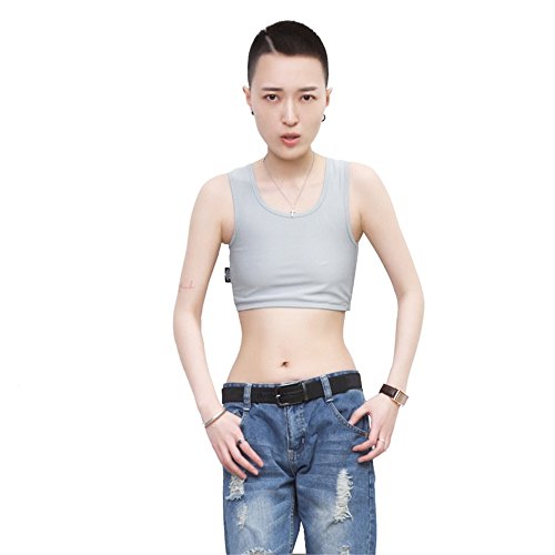 BaronHong Breathable Mesh Brust Binder Short Korsett Tank Top für Tomboy Trans Lesben (grau, L) von BaronHong