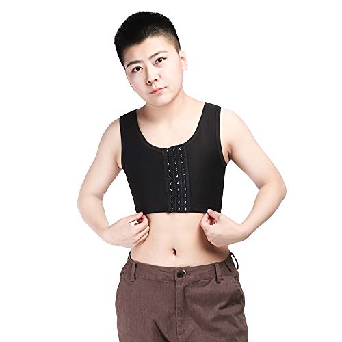 BaronHong Brustbinder Mesh Front Verschluss Unterwäsche für Trans Lesbian Tomboy (schwarz, 3XL) von BaronHong