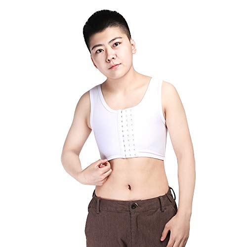 BaronHong Brustbinder Mesh Front Verschluss Unterwäsche für Trans Lesbian Tomboy (weiß, M) von BaronHong