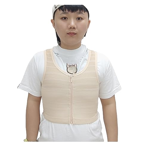 BaronHong Brustbinder mit Reißverschluss, atmungsaktive IceSilk-Shapewear für Tomboy Trans Lesbian (nackt, 5XL) von BaronHong