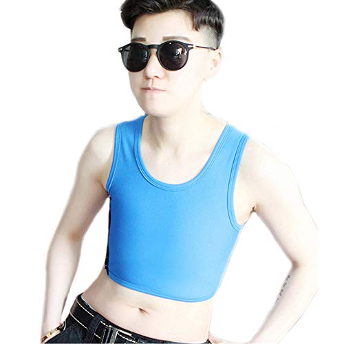 BaronHong Bunte Double Layer Mesh Brustbinder für Tomboy Trans Lesbian (blau, XL) von BaronHong