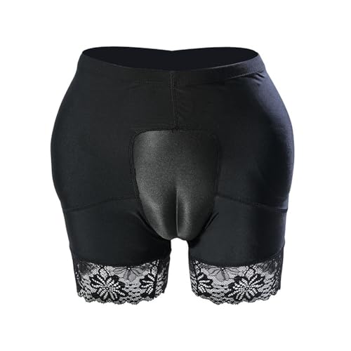 BaronHong Camel Toe Crossdresser Translucent Lace Unterwäsche Herren Hiding Gaff Panty Slip, gepolsterte Hüften Enhancer (schwarz, L) von BaronHong