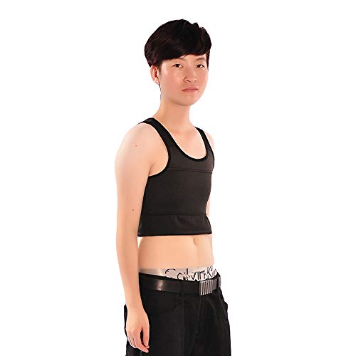 BaronHong Compression Stretchy Magic Tape Brustbinder ohne Clips für Tomboy Trans Lesbian (schwarz, M) von BaronHong