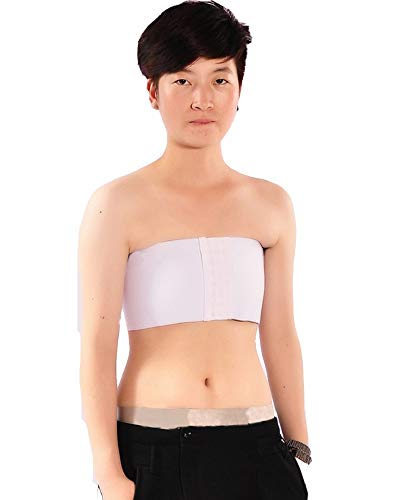 BaronHong Cosplay Frauen Trans Lesben Tomboy Gummiband Strapless Top Brust Binder Brust Wrap (weiß, M) von BaronHong