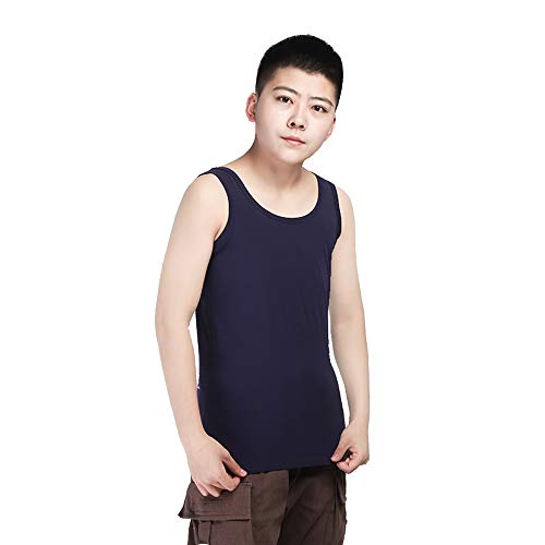 BaronHong Cotton 3 Reihen von Haken Brustbinder Tank Top Unterwäsche für Tomboy Trans Lesbian (Marine, XL) von BaronHong