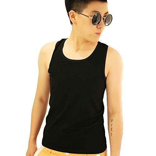 BaronHong Cotton Breathable Chest Binder Langes Tanktop für Tomboy Trans Lesbian (schwarz, 2XL) von BaronHong