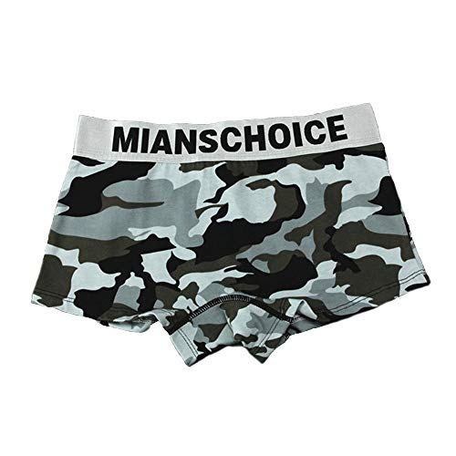 BaronHong Cotton Camouflage Boyshort 3er Pack Boxershorts für Tomboy Trans Lesbian (grau, XL) von BaronHong