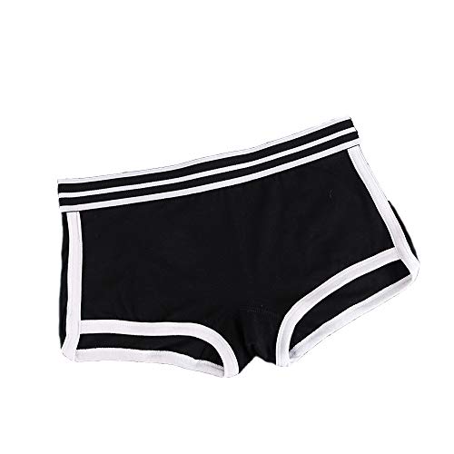 BaronHong Cotton Cute Striped Boyshort 3er Pack Boxershorts für Tomboy Trans Lesbian (schwarz, M) von BaronHong