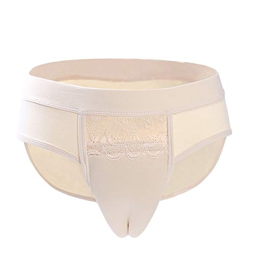 BaronHong Crossdresser Transvestit Männer verstecken Gaff Panty Shaping Brief mit Gesäß Pads (Nude-Schwamm, XL) von BaronHong