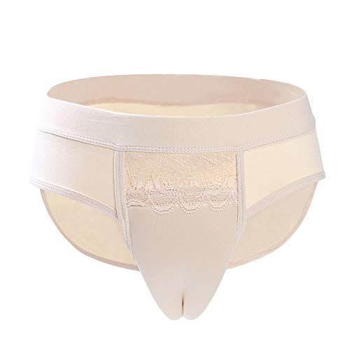 BaronHong Crossdresser Transvestite Männer verstecken Gaff Panty Shaping Brief mit Gesäß Pads (Nude-Silikon, L) von BaronHong