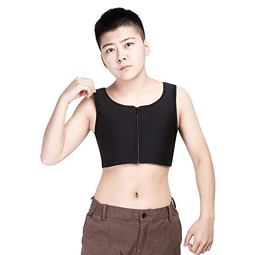 BaronHong Front Zipper Up Brust Binder Unterwäsche für Tomboy Trans Lesbian (schwarz, M) von BaronHong