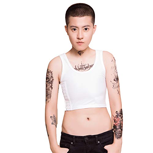 BaronHong Gummiband Baumwolle Super Flach Chest Binder für Tomboy Trans Lesbisch (weiß, XS) von BaronHong