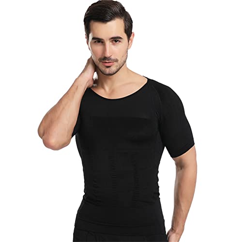 BaronHong Gynäkomastie Brust Binder Herren Shapewear Tummy Control Abnehmen Unterwäsche Shirt(schwarz,M) von BaronHong