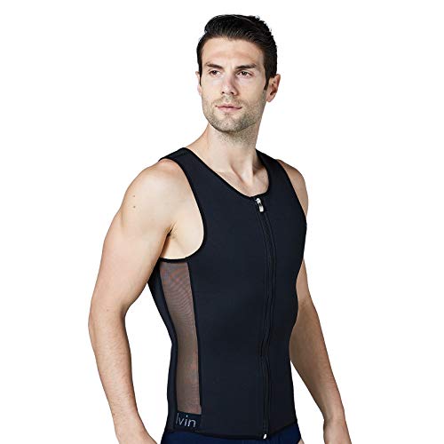 BaronHong Gynäkomastie Brust Binder Men Shapewear Bauchkontrolle Reißverschluss I-förmiges Tank Top (schwarz, M) von BaronHong