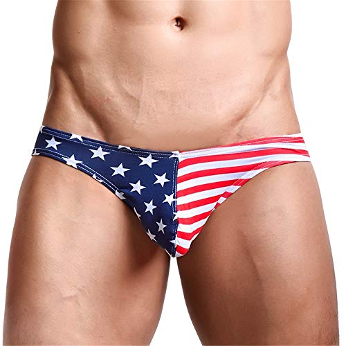 BaronHong Herren 3er Pack USA Freedom Flag Stars & Stripes Briefs (Sternstreifen, M) von BaronHong