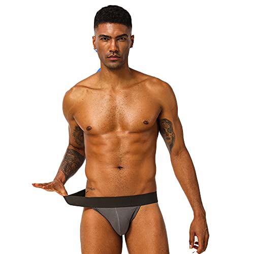 BaronHong Herren Athletic Supporter Performance Jockstrap Elastischer Bund Einfarbig Unterwäsche(Dunkelgrau,XL) von BaronHong
