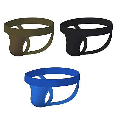 BaronHong Herren Athletic Supporter Performance Jockstrap Elastischer Bund Einfarbige Unterwäsche (3er-Pack(A),XXL) von BaronHong
